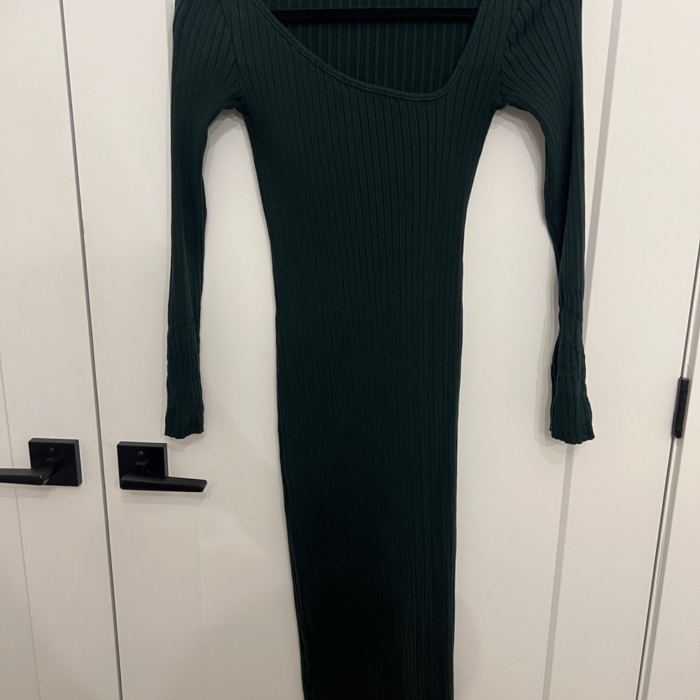 Zara Black Long Sleeve Bodycon Dress